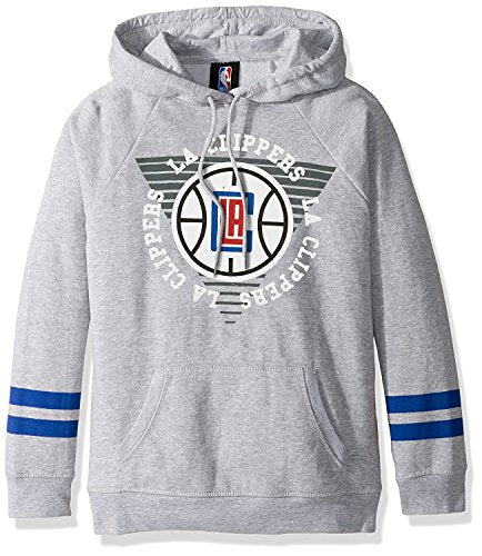 Ultra Game NBA Los Angeles Clippers Womens Soft Fleece Pullover Hoodie Sweatshirt With Varsity Stripe, Heather Gray, X-Large