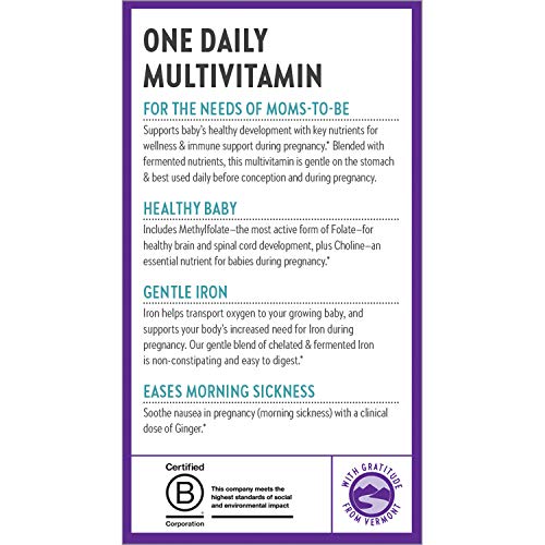 New Chapter Prenatal Vitamins Prenatal Multivitamin with Methylfolate + Choline for Healthy Mom Baby, One Daily, 90 Count