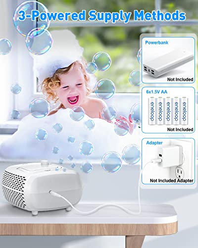 Bubble Machine - 16 Wands 8000+ Bubbles/min Bubble Machine for Kids and Toddlers - 14.2oz Large Capacity Bubble Blower - Automatic Bubble Maker - Bubble Toys for Parties, Wedding, Birthday