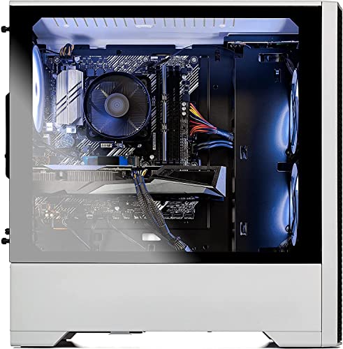 SkyTech Blaze 3.0 Gaming Computer PC Desktop - Intel i3-10100F, GTX 1650, 500GB SSD, 8GB DDR4 3000, RGB Fans, AC WiFi, Windows 10 Home 64-bit, White