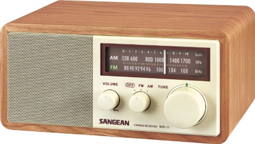 Sangean WR-11 Wood Cabinet AM/FM Table Top Analog Radio Wooden