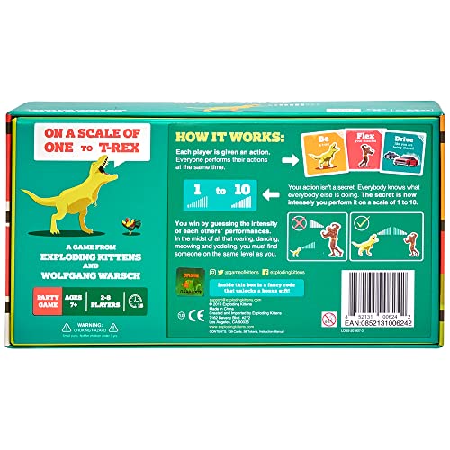 On a Scale of One to T-Rex by Exploding Kittens: A Card Game for People Who Are Bad at Charades - Family - Card Games for Adults, Teens and Kids