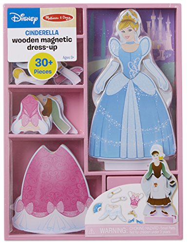 Melissa and Doug Disney Cinderella Magnetic Dress-Up Wooden Pretend Play Set (30+ pcs) - Toys, Princess Dress Up Doll For Preschoolers And Kids Ages 3+