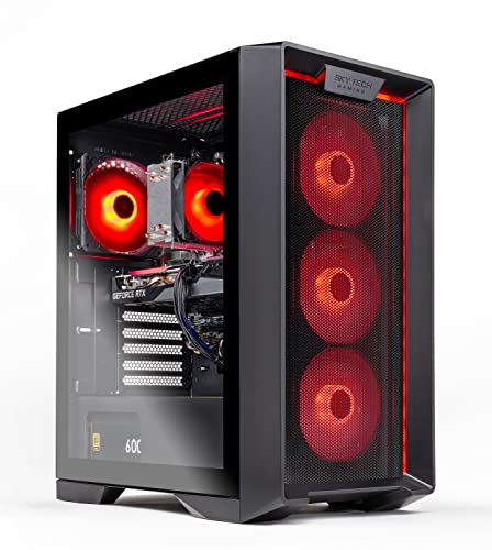 Skytech Nebula Gaming PC Desktop – AMD Ryzen 5 3600 3.6 GHz, NVIDIA RTX 3060, 500GB NVME SSD, 16GB DDR4 RAM 3200, 600W Gold PSU, 11AC Wi-Fi, Windows 11 Home 64-bit