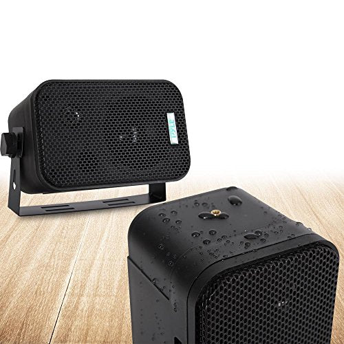 Pyle Home Dual Waterproof Outdoor Speaker System - 3.5 Inch Pair of Weatherproof Wall / Ceiling Mounted Speakers w/ Heavy Duty Grill, Universal Mount-For Use in the Pool, Patio, Indoor PDWR30B (Black)