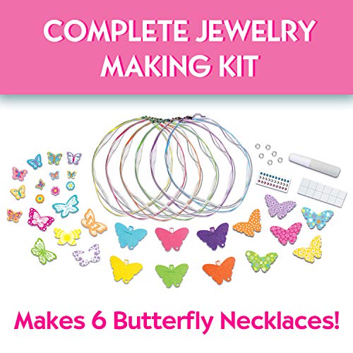 Creativity for Kids Butterfly Necklaces - Children's Jewelry Making Craft Kit - Makes 6 Necklaces