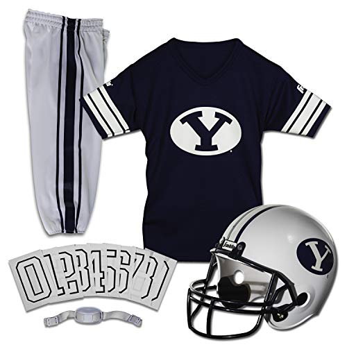 Franklin Sports NCAA BYU Cougars Kids College Football Uniform Set - Youth Uniform Set - Includes Jersey, Helmet, Pants - Youth Small