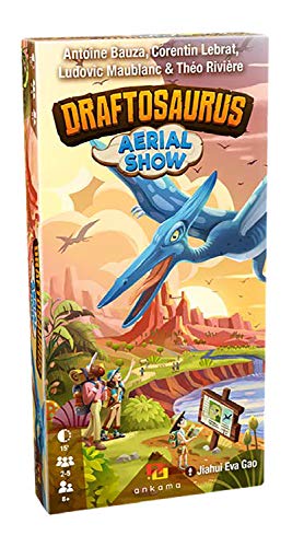 Ankama Draftosaurus: Aerial Show - Add New Dino-meeples to Your Park, New Ways to Score Points, Play with or without Marina Expansion | 2-5 players, 15-20 mins, Ages 8 and Up