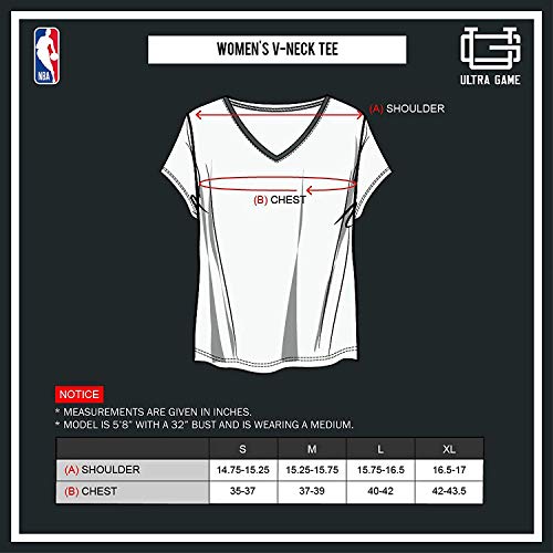 Ultra Game NBA Detroit Pistons Womens Box Out Varsity Stripe Tee Shirt, Team Color, Large