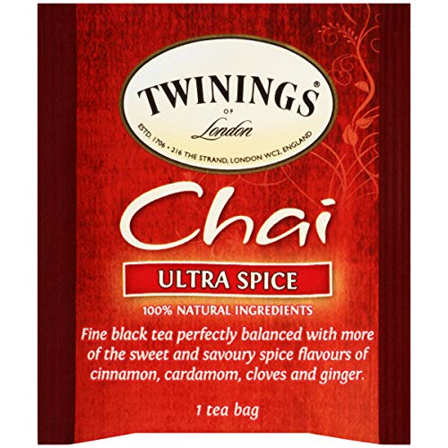 Twinings Ultra Spice Chai Individually Wrapped Black Tea Bags, 20 Count Pack of 6, Sweet, Savoury Spices, Caffeinated