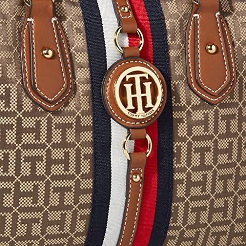 Tommy Hilfiger Jaden Satchel Crossbody Bag, TAN/DK Chocolate