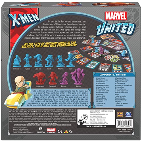 X-Men, Marvel United Board Game with Cards and Collectible Hero Villain Figurines Party Fun Movie Challenge, for Kids and Adults Aged 14 and up