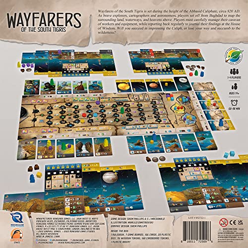 RENEGADE GAMES Wayfarers of The South Tigris - Dice Placement Strategy Board Game, Ages 14+, 1-4 Players, 60-90 Min