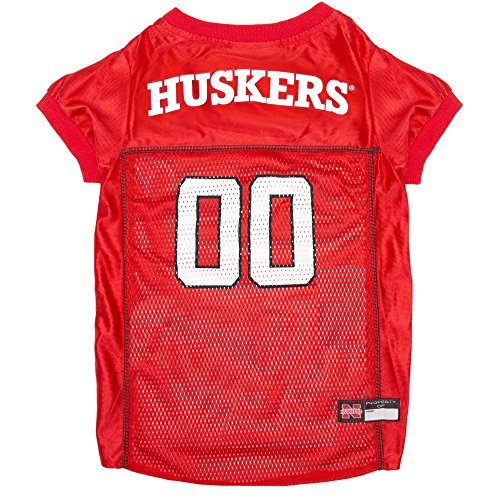 NCAA College Nebraska Huskers Mesh Jersey for DOGS and CATS, X-Small. Licensed Big Dog Jersey with your Favorite Football/Basketball College Team