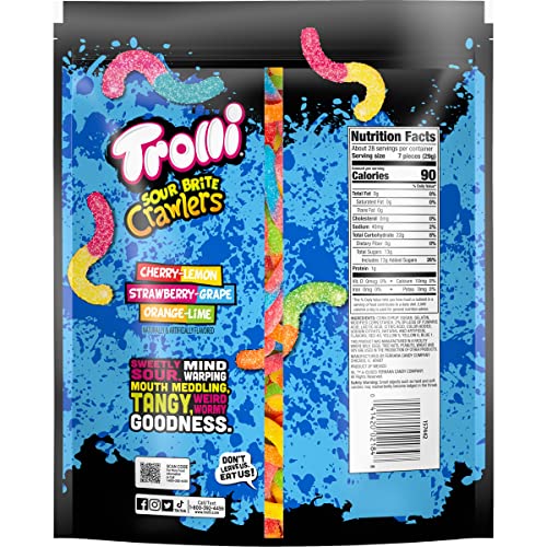 Trolli Sour Brite Crawlers, Sour Gummy Worms, 28.8 Ounce Resealable Bag, Mother's Day Gift