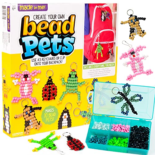 Made By Me Create Your Own Bead Pets by Horizon Group Usa, Includes Over 600 Pony Beads, 6 Key Rings, Storage Box and Much More