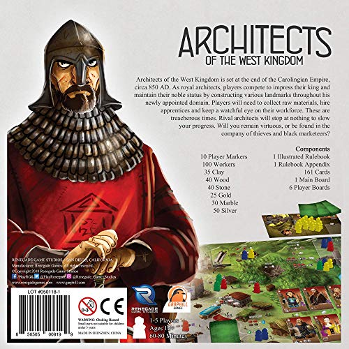 Renegade Game Studios Architects of the West Kingdom Game for 1-5 Players Aged 12 and Up