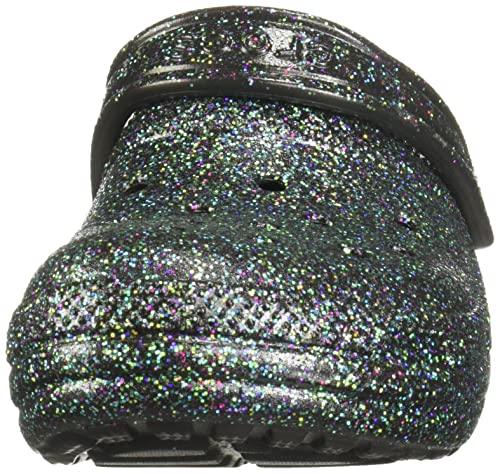 Crocs unisex adult Men's and Women's Classic Lined | Fuzzy Slippers Clog, Starry Skies Glitter, 7 Women 5 Men US