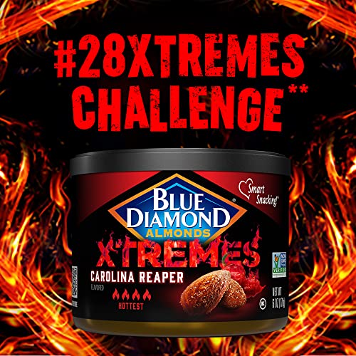 Blue Diamond Almonds XTREMES Cayenne Pepper Flavored Snack Nuts, 1.5oz Tube (Pack of 12)