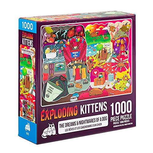 Exploding Kittens 1000 Piece Jigsaw Puzzle - The Dreams and Nightmares of a Dog, Jigsaw Puzzles for Adults, Dog Puzzle, Coffee Table Puzzle, Cute Puzzle