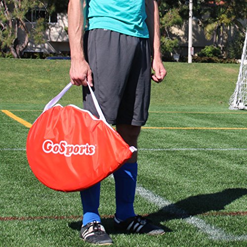 GoSports Portable Pop Up Soccer Goals for Backyard - Kids and Adults - Set of Two 2.5 ft Nets with Agility Training Cones and Carrying Case