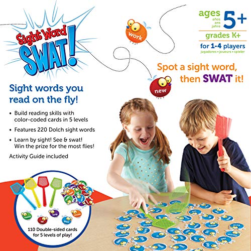 Learning Resources Sight Word Swat ® a Sight Words Game - 114 Pieces, Ages 5+ Educational Games for Kids, Sight Word and Brain Games for Kids, Kindergarten Learning Games