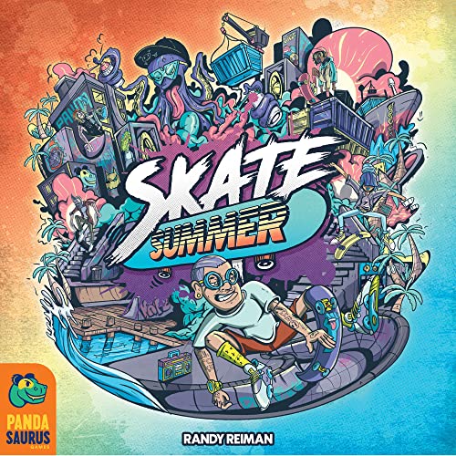 Pandasaurus Games Skate Summer Board Game | Skateboard Themed Strategy Game | Fun Family Game for Adults and Teens | Ages 14+ | 2-5 Players | Average Playtime 60-90 Minutes | Made by Pandasaurus Games