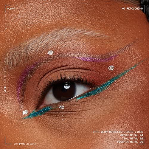 NYX PROFESSIONAL MAKEUP Epic Wear Metallic Liquid Liner, Long-Lasting Waterproof Eyeliner - Teal Metal