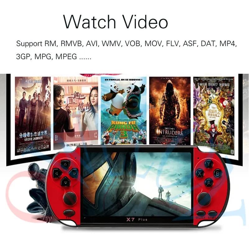 Zelbuck X7 Plus 5.1 Inch HD Screen Mini Portable Video Game Console Handheld Dual Mode Game Player Built in Thousands of Games For PSP/ Support Two Players