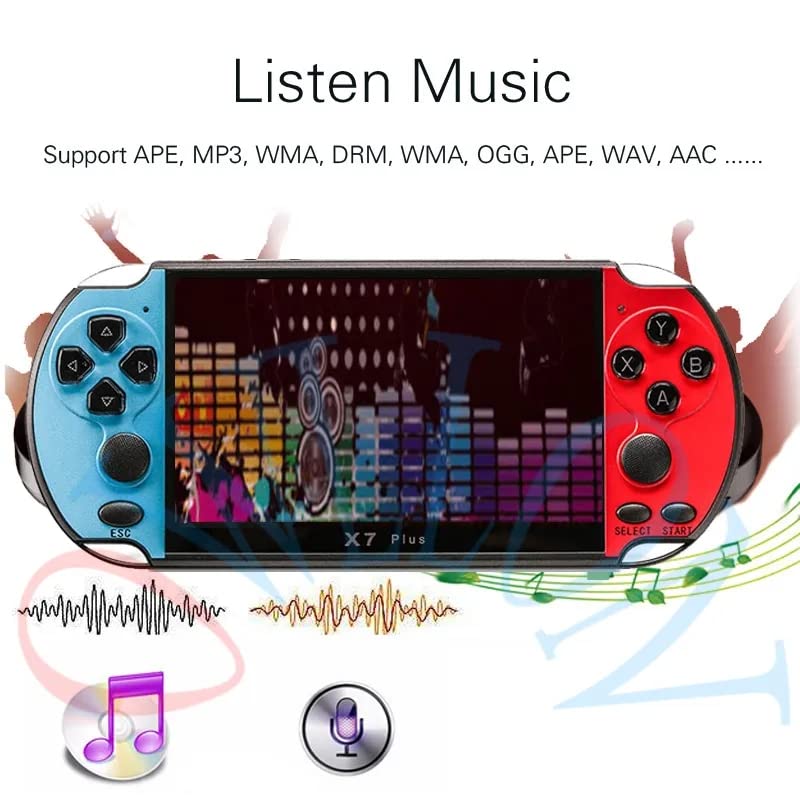 Zelbuck X7 Plus 5.1 Inch HD Screen Mini Portable Video Game Console Handheld Dual Mode Game Player Built in Thousands of Games For PSP/ Support Two Players