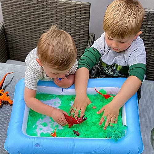 Gelli Worlds Dino Pack from Zimpli Kids, 5 Use, 8 x Dinosaur Figures, Inflatable Tray, Imaginative Prehistoric Dinosaur Playset, Educational Science Kit for Boys and Girls, Children's Role Play Toy