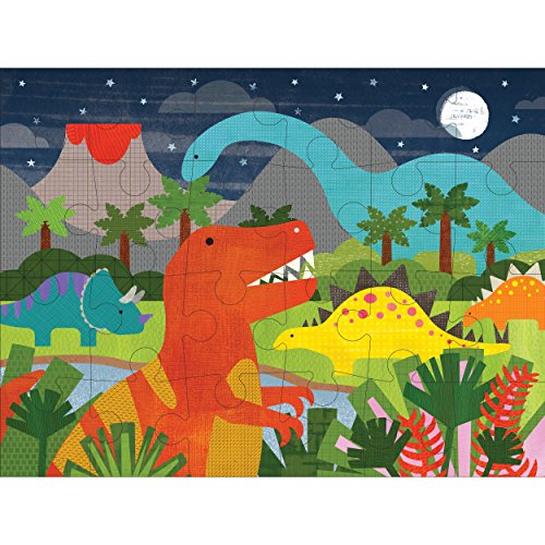 Petit Collage Floor Puzzle, Dinosaur Kingdom, 24-Pieces – Large Puzzle for Kids, Completed Dinosaur Jigsaw Puzzle Measures 18” x 24” – Makes a Great Gift Idea for Ages 3 Plus
