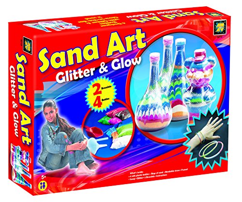 AMAV Sand Art Glitter and Glow Activity Kit - DIY Make Your Own Beautiful Colorful Sand Art in Bottle