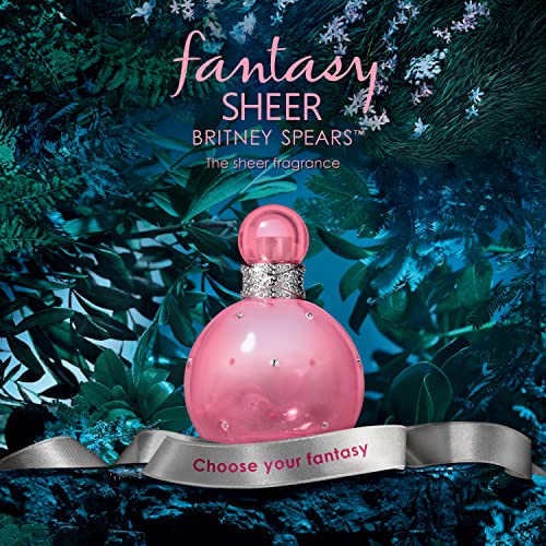 Britney Spears Fantasy Sheer Eau de Toilette Spray, Perfume for Women, 3.3 Fl Oz