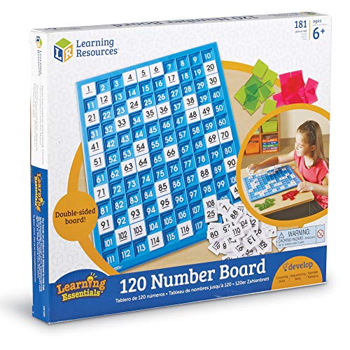 Learning Resources 120 Number Board -181 Pieces, Ages 6+ Learning Math Games for Kids, Educational and Fun Games for Kids