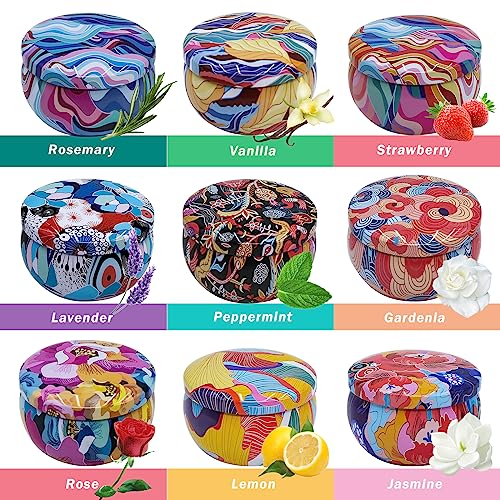 TTRWIN 9 Pack Scented Candles Gift Set, Natural Soy Wax Candles, Relaxing Candles for Women, Home Scented, Aromatherapy and Stress Relief, Gift for Christmas, Birthday, Valentine, Mother's Day
