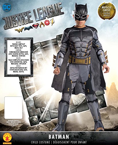 Rubie's Boy's Justice League Deluxe Tactical Batman Costume, Small, Black and Grey