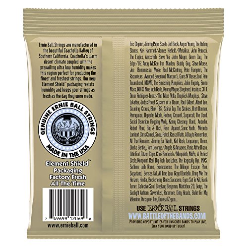 Ernie Ball Folk Nylon Clear and Gold Ball-End 80/20 Bronze Acoustic Guitar Strings, 28-42 Gauge (P02069)
