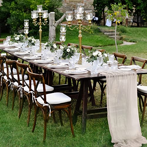 Gauze table runner bulk ivory nude cheesecloth table cloth - Holiday table runner for wedding - Rustic table runner 142 in - Boho chick rustic wedding table cloth decor - Long table runner for wedding