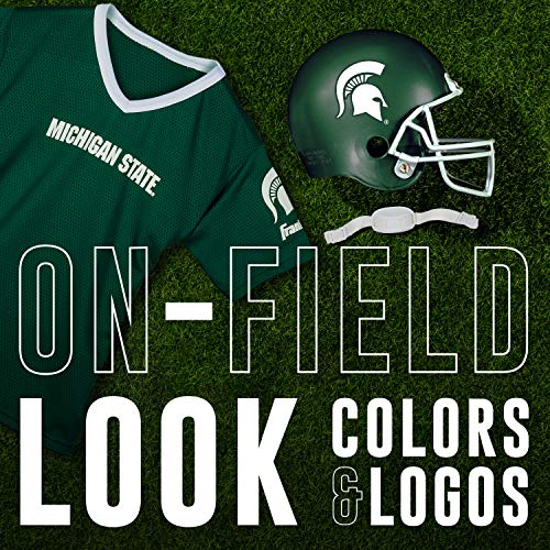 Franklin Sports Michighan State Sparatans Kids College Football Uniform Set - NCAA Youth Football Uniform Costume - Helmet, Jersey, Chinstrap - Youth M