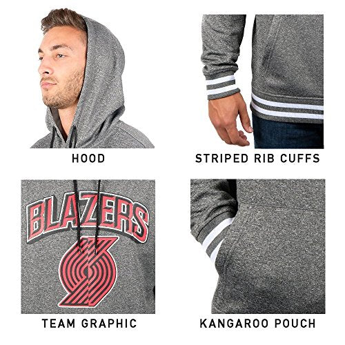 Ultra Game NBA Men's Soft Fleece Hoodie Sweatshirt Heather Gray Large