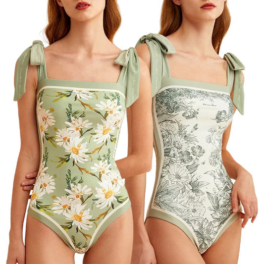 Reversible Floral Sexy One Piece Bathing Suit for Women One Piece Swimsuit Womens One Piece Swimsuits Womens Green XL