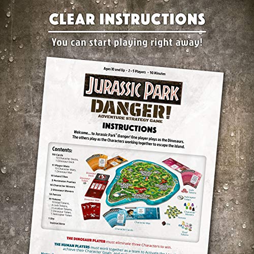 Ravensburger Jurassic Park Danger! Adventure Strategy Game for Kids and Adults Age 10 and Up!