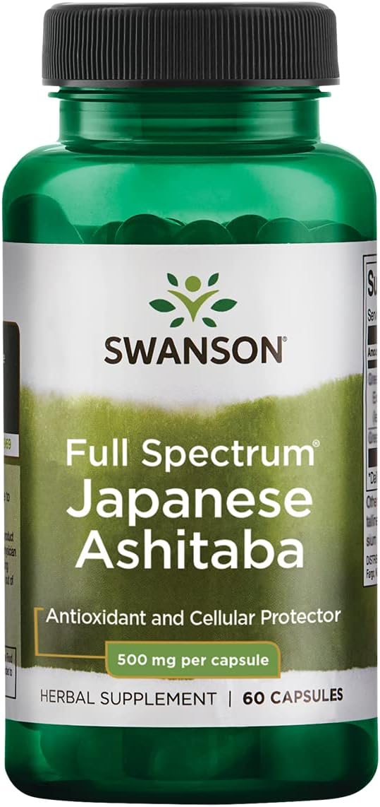 Swanson Japanese Ashitaba - Full Spectrum - Natural Formula for Immune System Support - (60 Capsules, 500mg Each)