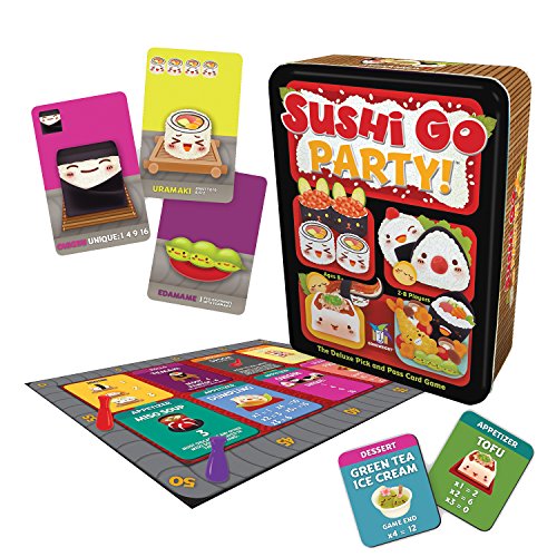 Sushi Go Party! - The Deluxe Pick and Pass Card Game by Gamewright, Multicolored