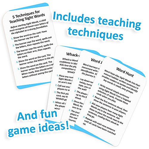 Pint-Size Scholars 100 Vocabulary Flash Cards for Sight Words - 6 Learning Games per Deck for Preschool and Elementary Early Learning - 2nd Grade