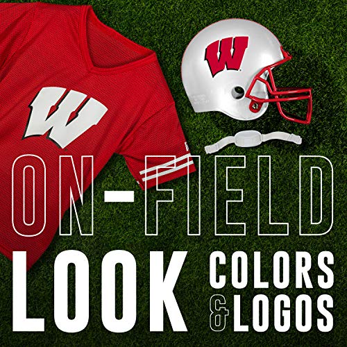Franklin Sports Wisconsin Badgers Kids College Football Uniform Set - NCAA Youth Football Uniform Costume - Helmet, Jersey, Chinstrap Set - One Size