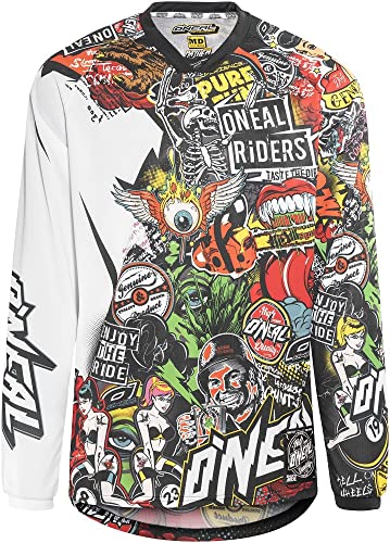 O'Neal mens V-neck Shirt, Black/Multi, Large