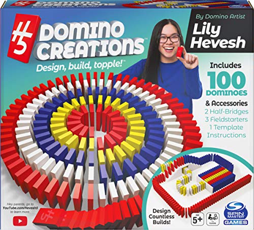 H5 Domino Creations 100-Piece Set by Lily Hevesh, Family Game for Adults and Kids Ages 5 and Up
