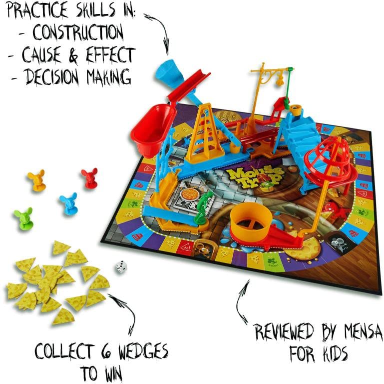 Hasbro Gaming Mouse Trap Board Game for Kids Ages 6 and Up, Classic Game for 2-4 Players, with Easier Set-Up Than Previous Versions
